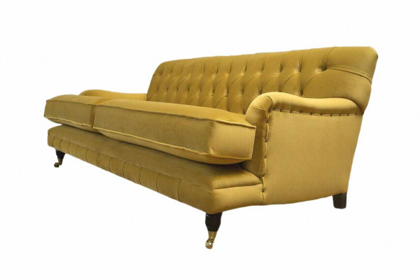 Bankstel 3-zits Geel Gestoffeerde bank Woonkamer Elegante Design Klassiek