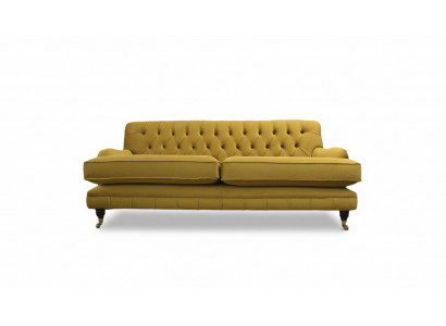 Bankstel 3-zits Geel Gestoffeerde bank Woonkamer Elegante Design Klassiek