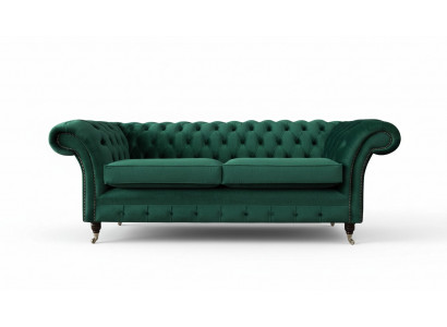 Chesterfield 3-zits gestoffeerde bank bankstel stof modern design nieuw