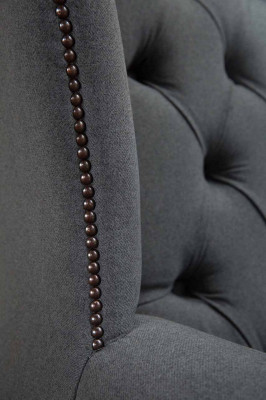 Grijze fauteuil fauteuil ontwerp gestoffeerde bank bank Chesterfield textiel nieuw