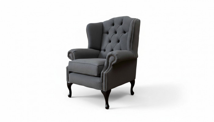 Grijze fauteuil fauteuil ontwerp gestoffeerde bank bank Chesterfield textiel nieuw
