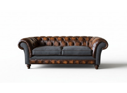 Chesterfield Design Luxe Gestoffeerde Bank Bank Zitkamer Leer Nieuw