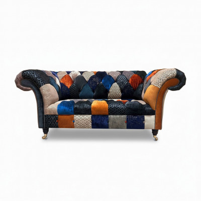 Bank stof design driezits luxe Chesterfield-meubels veelkleurig