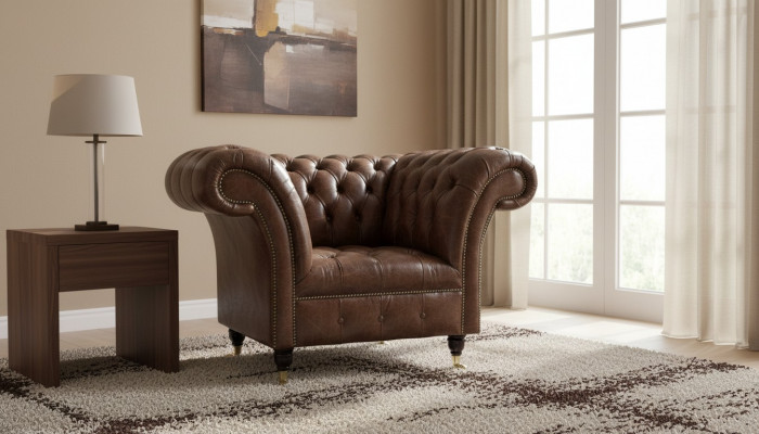 Chesterfield fauteuil klassiek design woonkamer gestoffeerde eenzitter stijl meubels