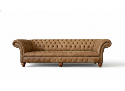 Bankstel 4-zits Chesterfield bekleding woonkamer design luxe hout nieuw