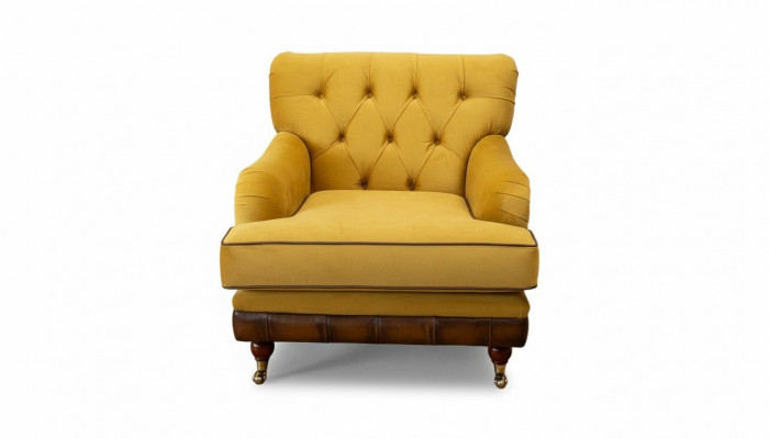 Fauteuil 1-zits banken Stof Woonkamer Textiel Luxe Meubels Eenpersoons Chesterfield