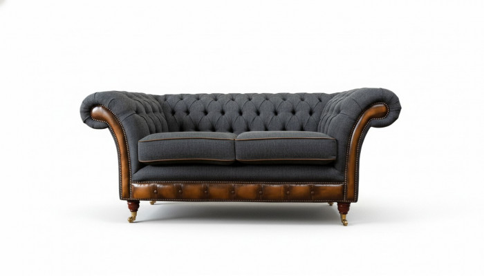 Bankstel 2-zits designbanken gestoffeerde banken textiel chesterfield tweezitter