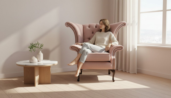 Ohrensessel Stoel Fluweel Ontwerp Bekleding Bank Chesterfield Textiel Meubilair