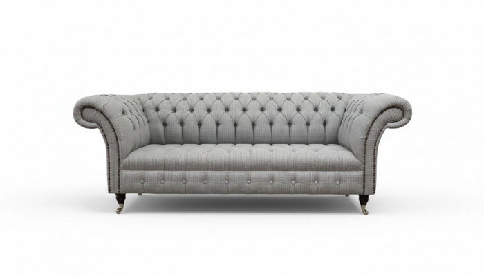 Chesterfield 3-zitsbank grijs designbanken gestoffeerde sofa's banken
