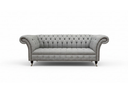 Chesterfield 3-zitsbank grijs designbanken gestoffeerde sofa's banken
