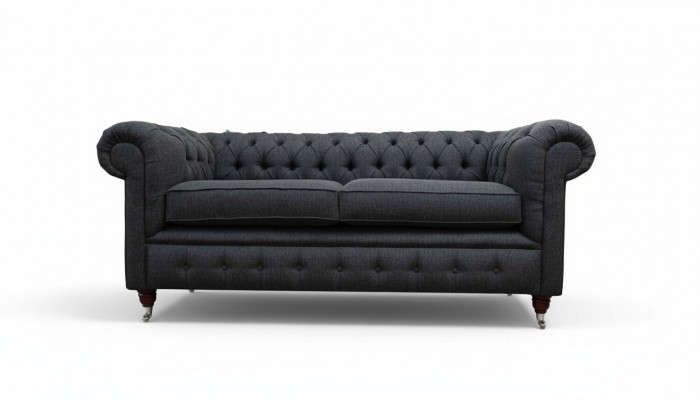 Chesterfield bank stoffen meubels tweezitsbank banken banken stof grijs