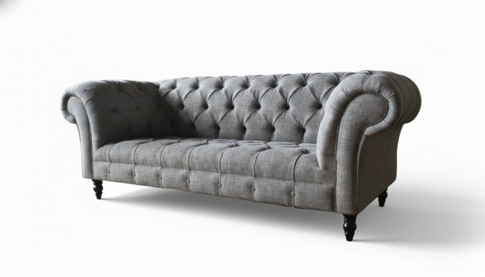 Chesterfield bank bank bekleding 3-zits bank banken zitten banken Grijs Nieuw