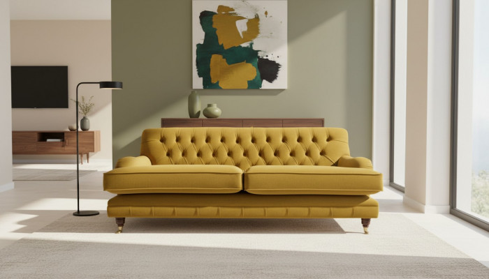 Chesterfield bankstel 3-zits gestoffeerd textiel stof banken Elegante bankstellen