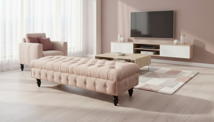 Voetenbankje Kruk Beklede kruk Zithocker Ottomaanse Chesterfield