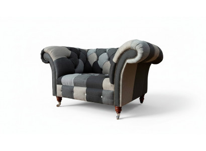 Sofa 1-zits textiel loungeluxus bekleding zetel nieuw fauteuil design bank