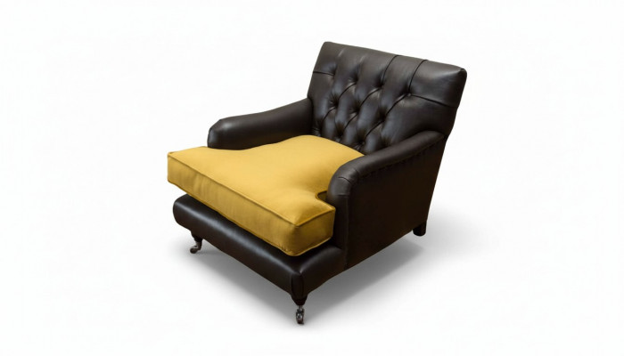Sofa Bank Leren Bruin Lounge Bekleding Zetel Luxe Ontwerp Club