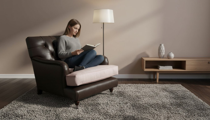Fauteuil Ontwerp Bank Ontspannen Lounge Bruin Bekleding Luxe Chesterfield Nieuw