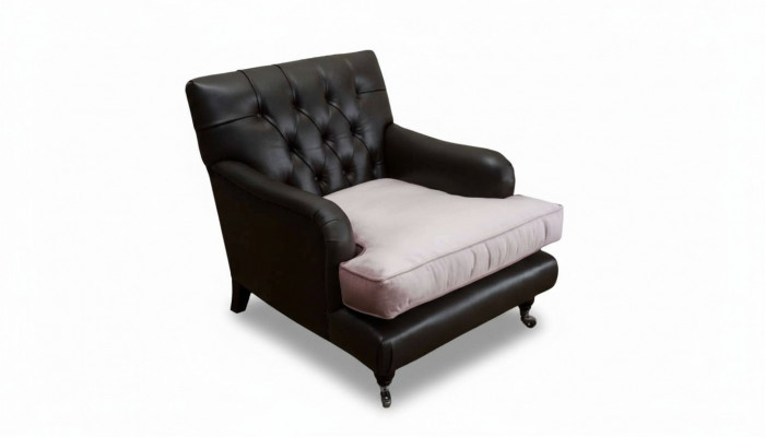 Fauteuil Ontwerp Bank Ontspannen Lounge Bruin Bekleding Luxe Chesterfield Nieuw