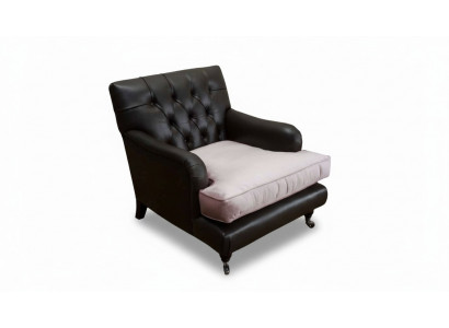 Fauteuil Ontwerp Bank Ontspannen Lounge Bruin Bekleding Luxe Chesterfield Nieuw