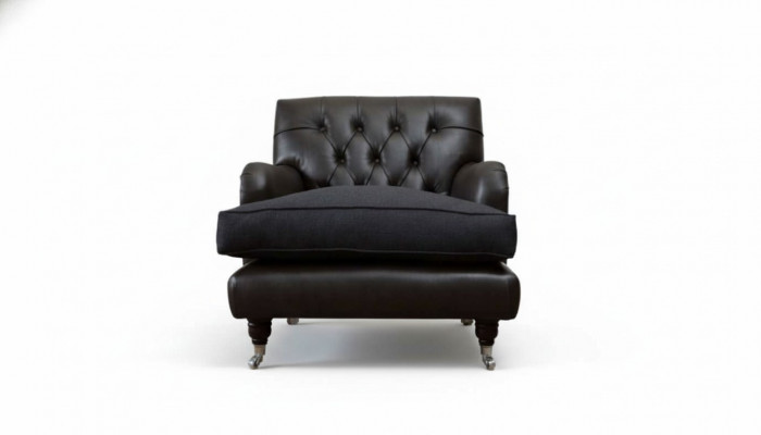 Chesterfield design fauteuil bank gestoffeerde luxe banken 1 zit leer