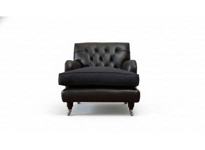 Chesterfield design fauteuil bank gestoffeerde luxe banken 1 zit leer
