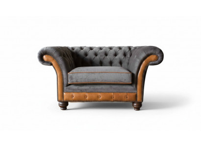 Chesterfield Design Fauteuil Bank Bekleding Stof Banken Oorfauteuil