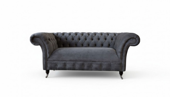 Chesterfield bank bankstel 2-zits stoffering stof design luxe banken textiel.