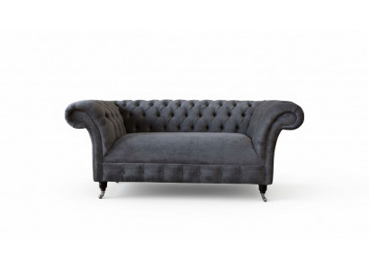 Chesterfield bank bankstel 2-zits stoffering stof design luxe banken textiel.