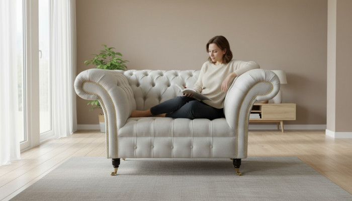 Bankstel 1,5-zitsbank Ontwerp Bank Modern Textiel Stof Nieuw