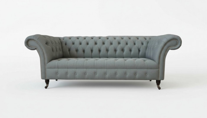 Bank 3-zits bank Stof Modern Luxe Grijs Chesterfield Nieuw