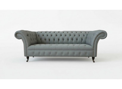 Bank 3-zits bank Stof Modern Luxe Grijs Chesterfield Nieuw