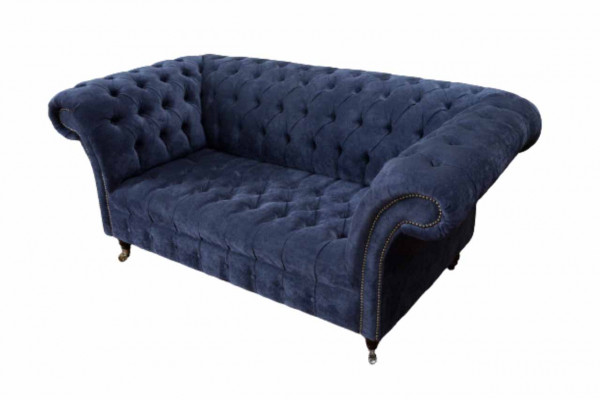 Chesterfield Design Bank Bank 2 Zits Bekleding Blauw Banken Banken Nieuw