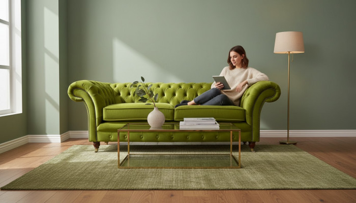 Bankstel 3-zits Stof Design Bank Beklede Bankstellen Textiel Modern Chesterfield