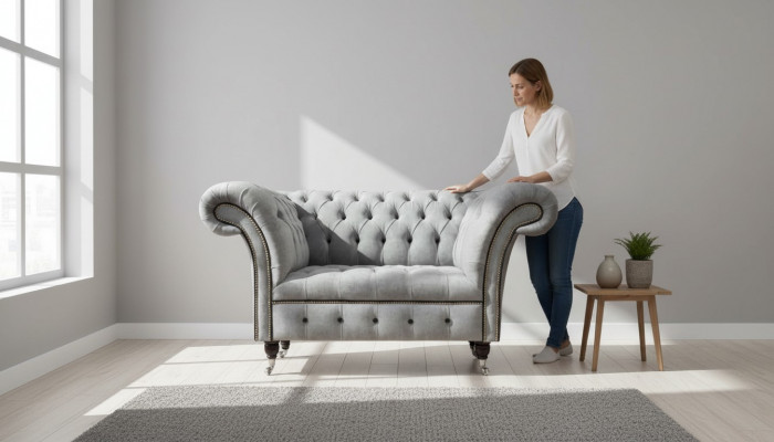 Chesterfield stoel stof woonkamer design bekleding textiel design luxe