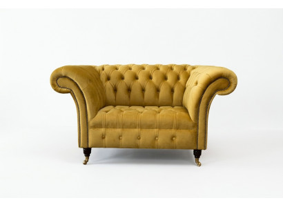 Chesterfield Gele Fauteuil Bank Bekleding Luxe Textiel Ontwerp Banken Nieuw
