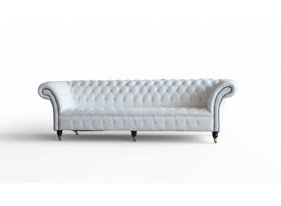 Chesterfield bankstellen ontwerp luxe wit textiel bankstel 4-zits stof vierzitter.