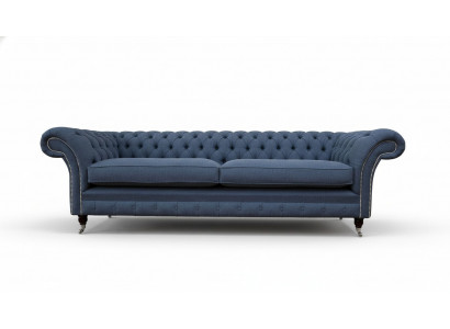 Ontwerpbank 4-zits bank Textiel Bekleding Blauw Sofas Chesterfield Nieuw