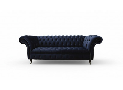 Luxe bankstel Driepersoons Blauw Stof Textiel Stijl Bank Banken Meubels
