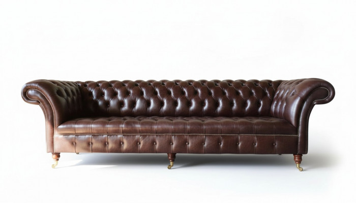 Bank Chesterfield Bank Bekleding Zitje Lederen Bank Bruin Designer