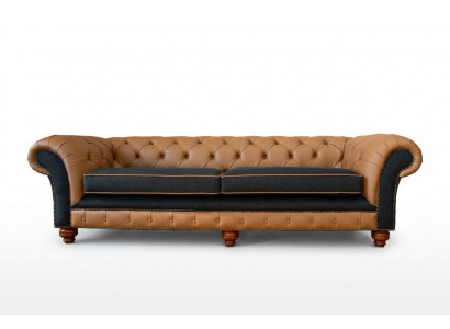 Stijlvolle 4-zits woonkamer bank gestoffeerde bank big sofa Chesterfield leer textiel nieuw
