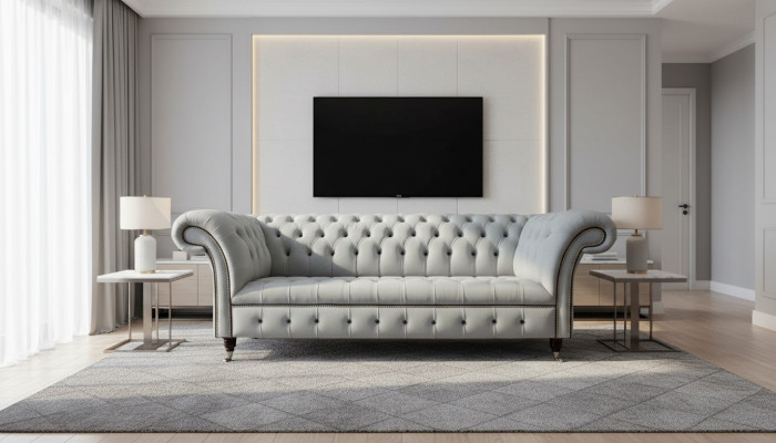 Bankstel 3-zits Luxe Chesterfield lederen banken Luxe designbank Nieuw