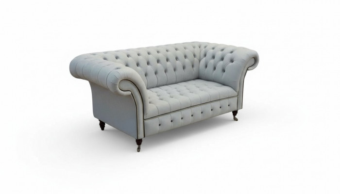 Chesterfield Bank Bekleding Meubels Tweezits Grijs Bankstellen Banken Leer