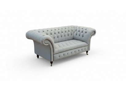 Chesterfield Bank Bekleding Meubels Tweezits Grijs Bankstellen Banken Leer