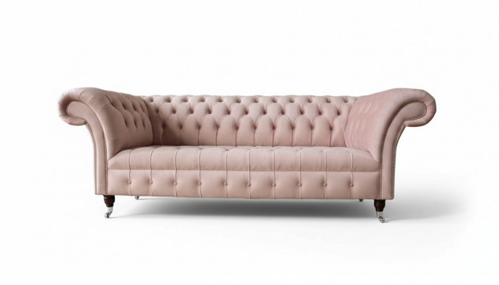 Chesterfield 3-zits Roze Design Banken Bekleding Bankstellen Stof Textiel
