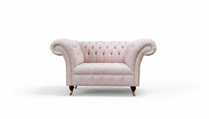 Fauteuil Bekleding Bank Stof Chesterfield Bankstellen 1-Zits Stoel Eenzits Roze