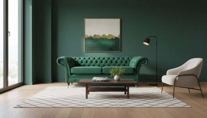 Bankstel 3-zits Groen Bankstellen Stijl Luxe Woonkamer Ontwerp Chesterfield Nieuw