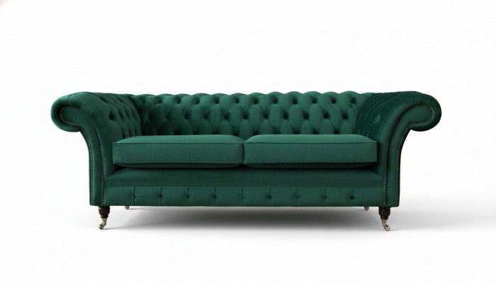 Bankstel 3-zits Groen Bankstellen Stijl Luxe Woonkamer Ontwerp Chesterfield Nieuw