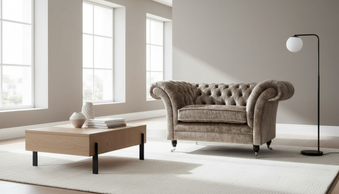 Ontwerp Chesterfield fauteuil 1 zitsbank gestoffeerde luxe textielbanken