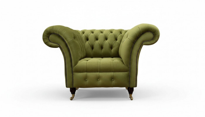 Chesterfield design fauteuil bank bekleding luxe textiel bankstellen eenzitter