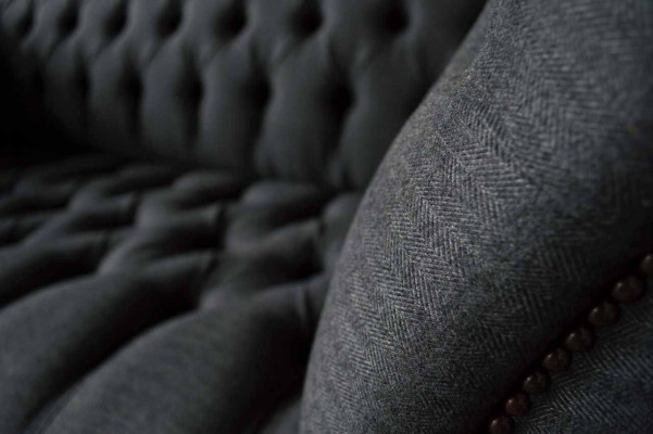 Ontwerp Chesterfield Stoffen Bank Bankstel 2 Zits Bekleding Textiel Stof Nieuw